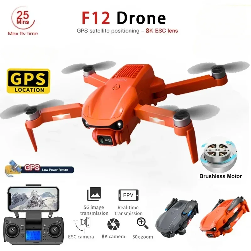 

4DRC F12 Rc Drone With 4K HD Camera Professional GPS 5G Camera Dron Optical Flow Localization 360 Obstacle Avoidances Quadcopter