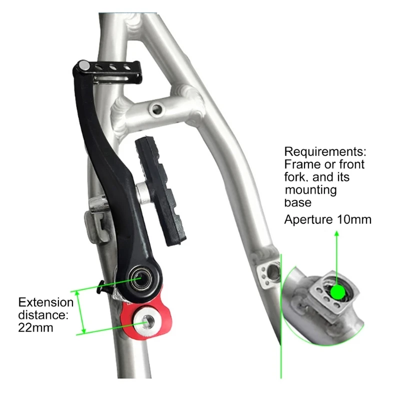 Folding Bike Brake Extension Adapter Set Bike Brake Extenders for Frame or Fork