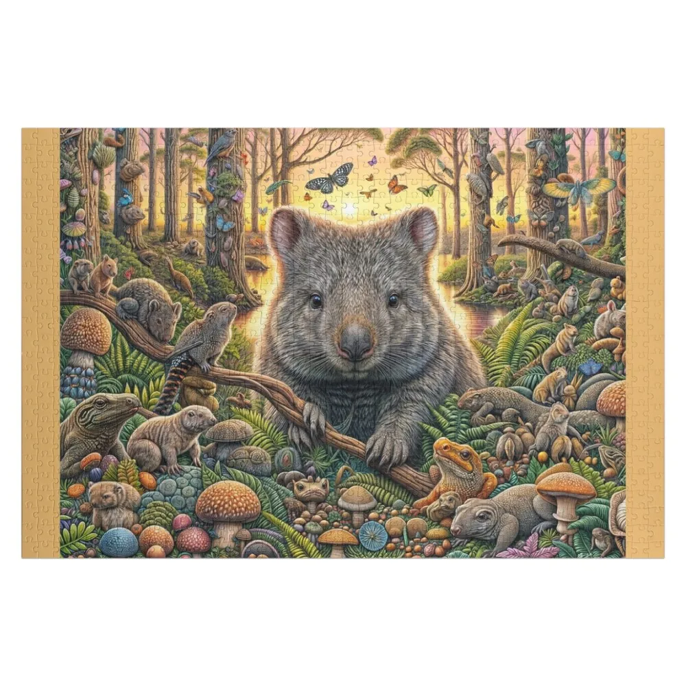 

Пазл-головоломка с изображением вомбата, персонализированный, на заказ, с фотографией, деревянный пазл для взрослых