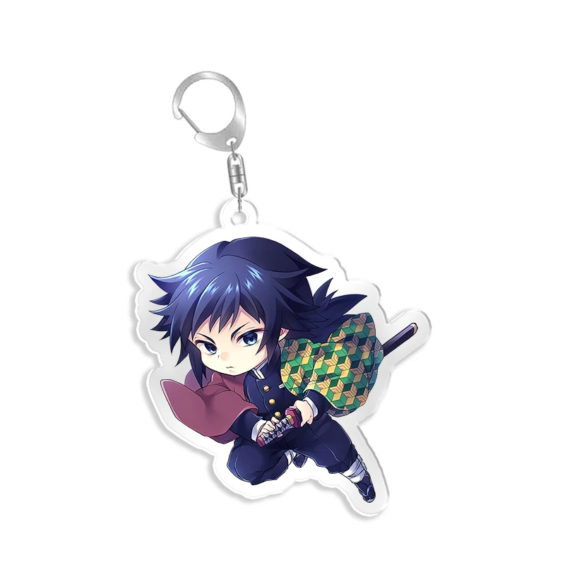 Demon Slayer Kimetsu No Yaiba Key Chain Anime Figure Keychain Acrylic Tomioka Giyuu Double Sided Coating Printing keyring