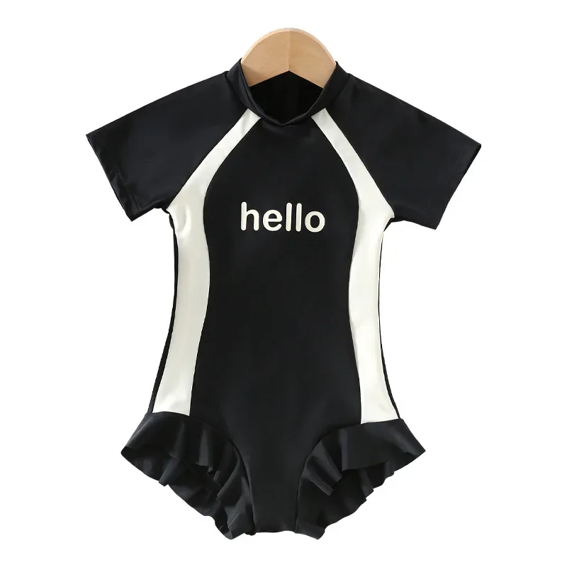 

Купальник SwimmyCubs для девочек, профессиональный спортивный летний консервативный тонкий цельный солнцезащитный крем, модный детский купальник