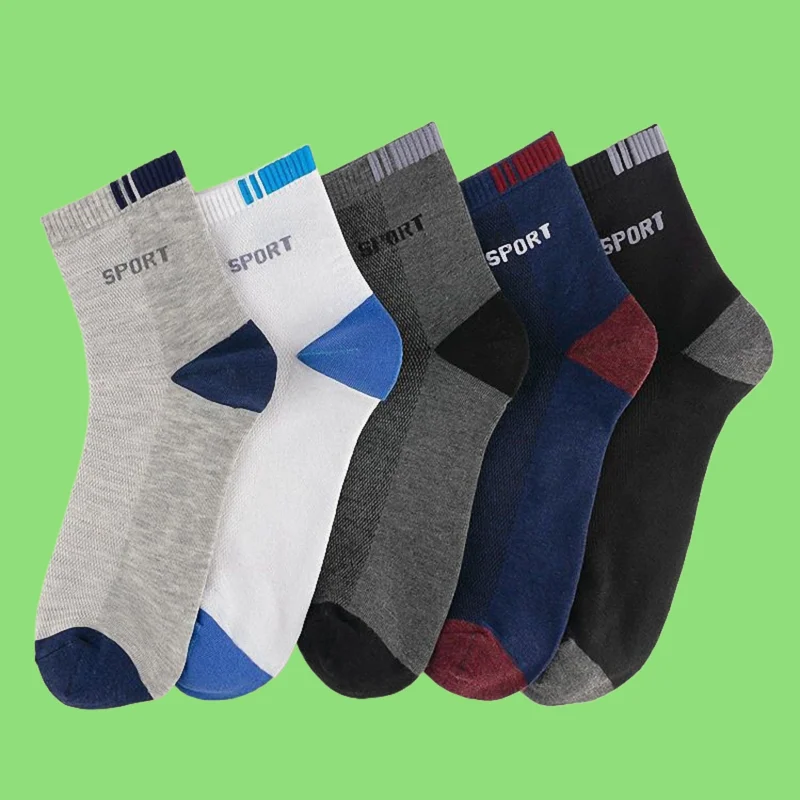 5/10 Paar neue schweiß absorbierende atmungsaktive Mid-Tube-Herren socken mit hoher Qualität Sommer dünne Herren-Kurz socken Sports ocken