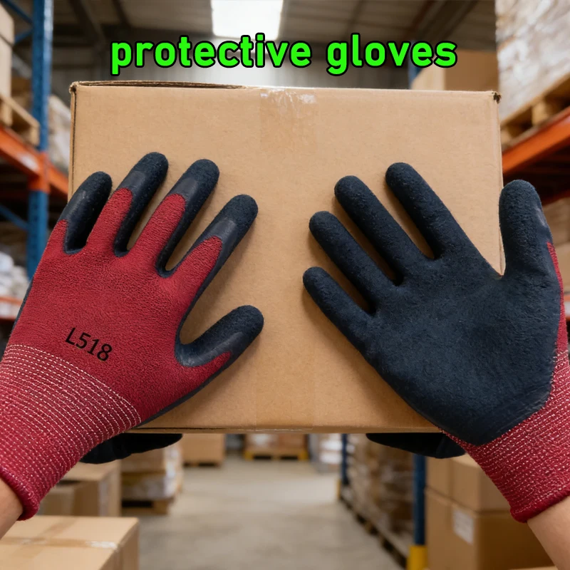 

12pcs Anti Slip and Wear-resistant Latex Frosted Gloves Labor Protection Gloves for Site Handling Vehicle Repair and Maintenance