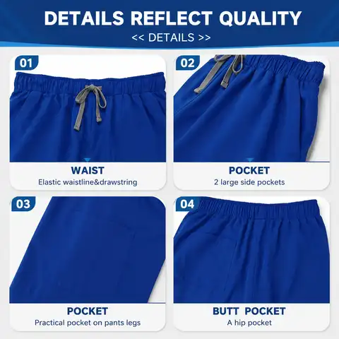 Unisex Healthcare Scrubs Set, Clinical Top & Pants, Professional Workwear For Nursing, Doctor, Dentist, Lab And Beauty Salon