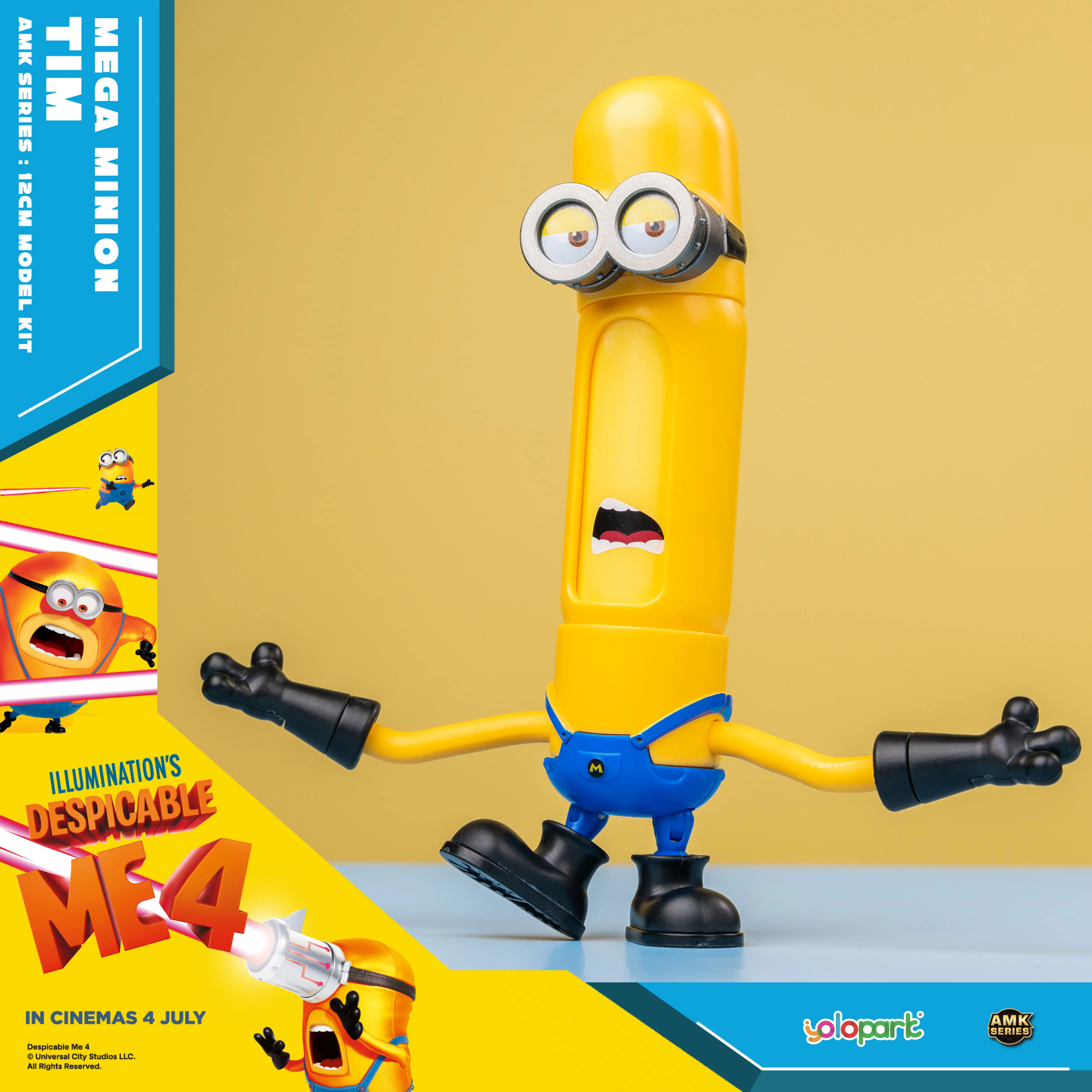 YOLOPARK 13cm Despicable Me 4 -Mega Minion TIM Toy Model kit Mega Gift for Kids Tim Action Figures