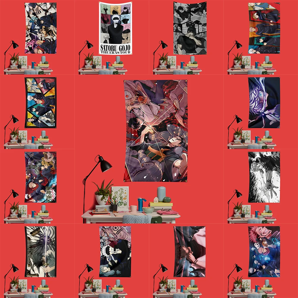 

Sorcery Battle Anime Inspired Flag 3x5 FT 90x150cm Polyester Decorative Banner Tapestry For Fans Bedroom Wall Decoration