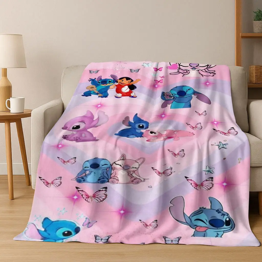 ثلاثية الأبعاد ليلو وستيتش الوحش الكرتون لطيف الطفل الفانيلا بطانية لينة بطانية دافئة لغرفة النوم غرفة المعيشة السرير السفر نزهة هدية