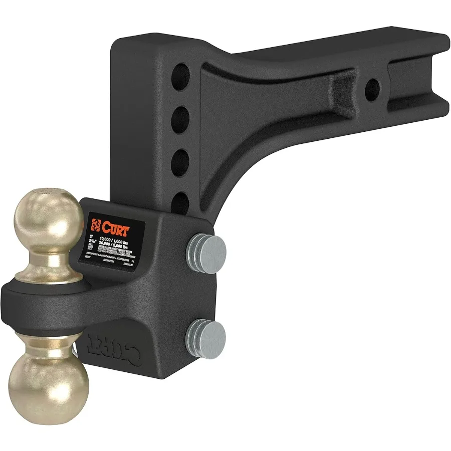 

45937 HD Adjustable Hitch Ball Mount with Dual Ball for HeavyDuty Trailer Towing 21 2 Shank Size Compatible with RV and Cargo H