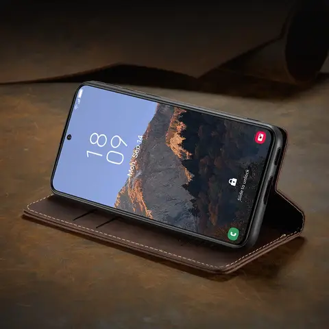 Läderfodral till Samsung Galaxy S20 S21 FE S22 S23 Ultra S10 S9 S8 Plus S7 Edge – Flipfodral 10 best sales S7 Edge-skal - №9