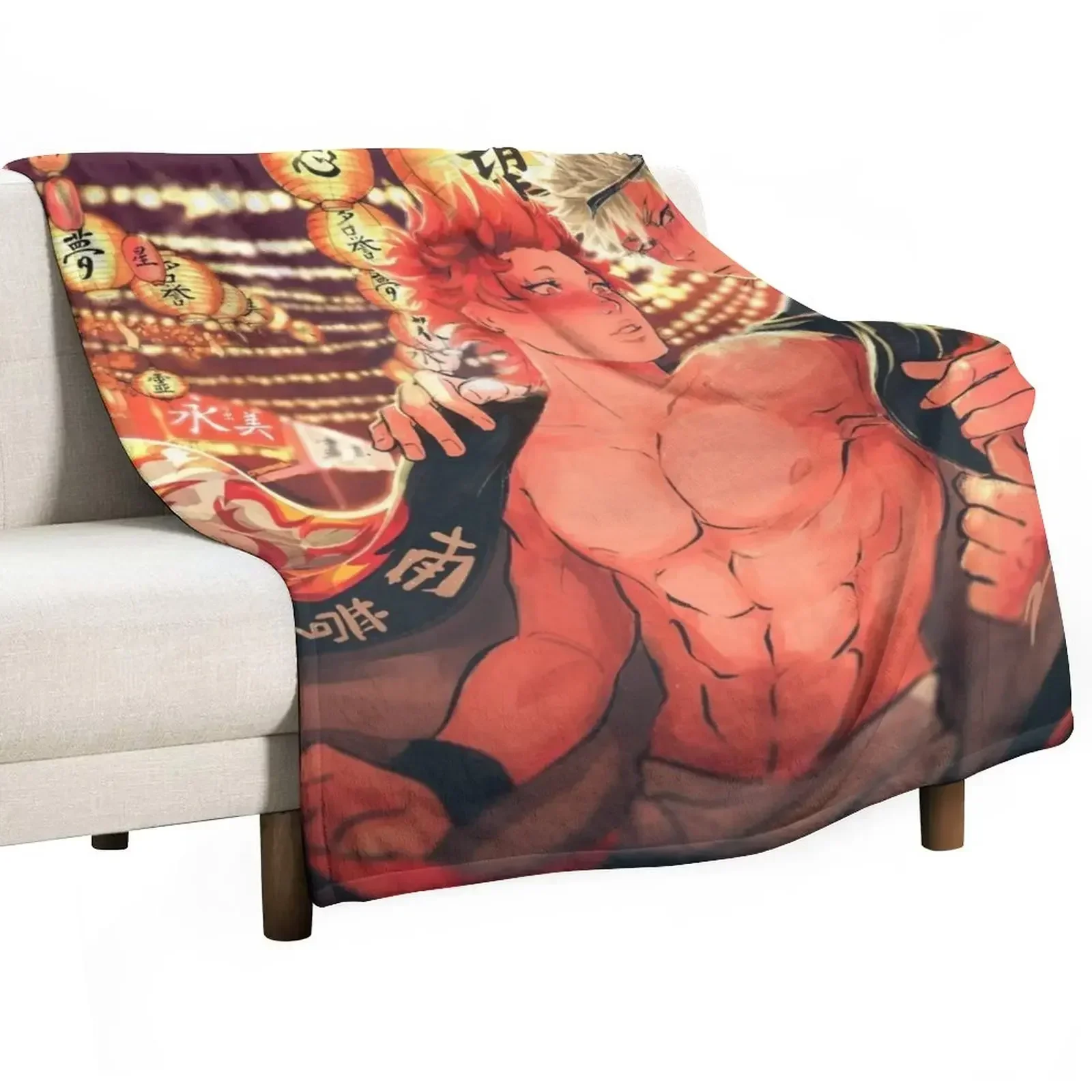 summer festival - Kiribaku Throw Blanket blankets and throws Luxury Designer Blankets