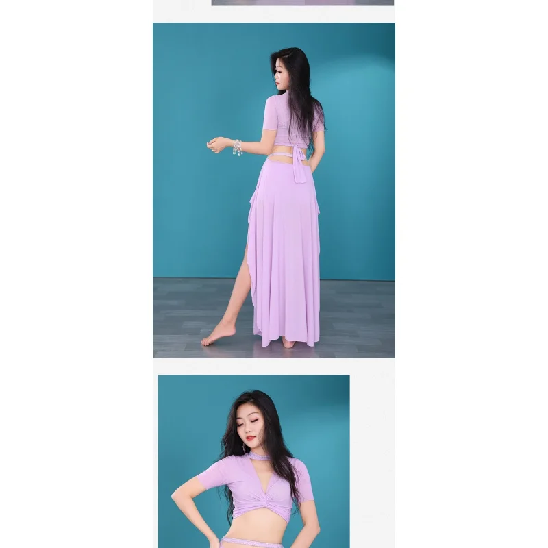 Conjunto de traje de danza del vientre para mujer, falda elegante, diosa, traje de entrenamiento de danza Oriental, ropa de rendimiento de danza del vientre