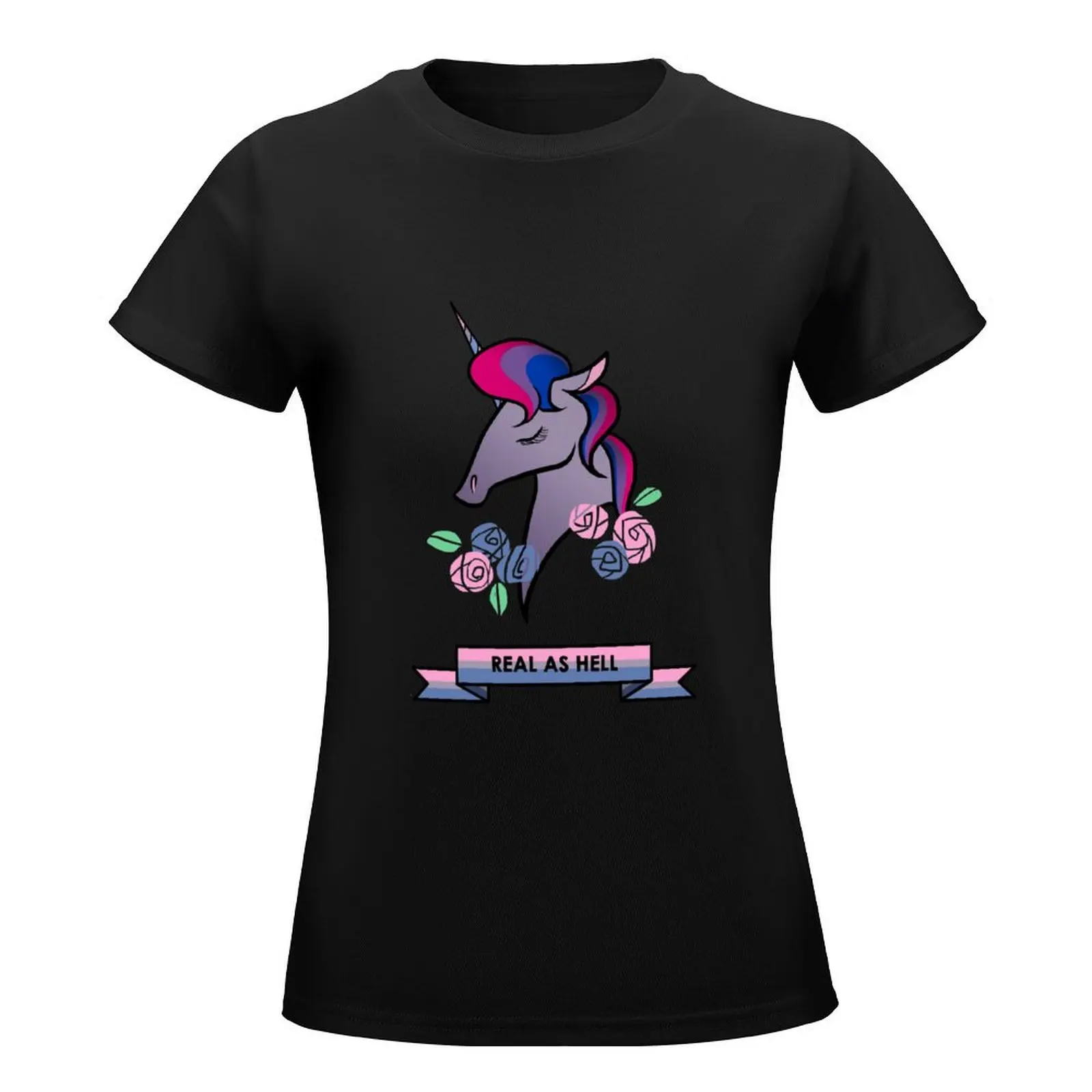 Bisexual unicorn T-Shirt animal print shirt for girls funny korean fashion kawaii clothes funny t shirts for Women