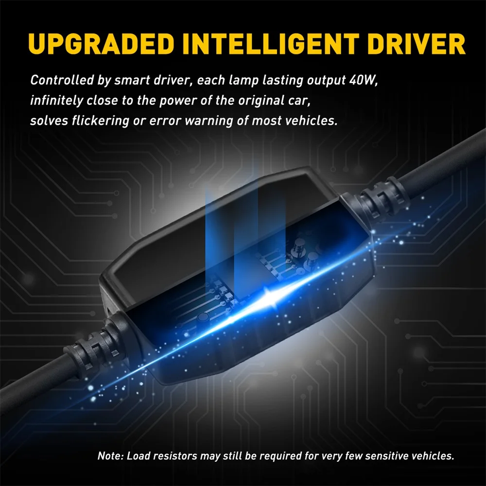 AUXITO 2Pcs 9005 HB3 LED Headlight Bulbs 9012 HIR2 H8 H9 H11 H13 9008 LED Canbus No Error 100W High Power Car Head Lamp with Fan
