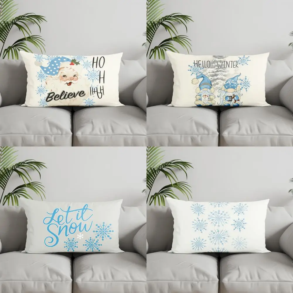 

Домашний декор Believe Santa Ho Ho Подушка подходит для дивана, спальни, автомобиля, наволочка, прямоугольная подушка для спины