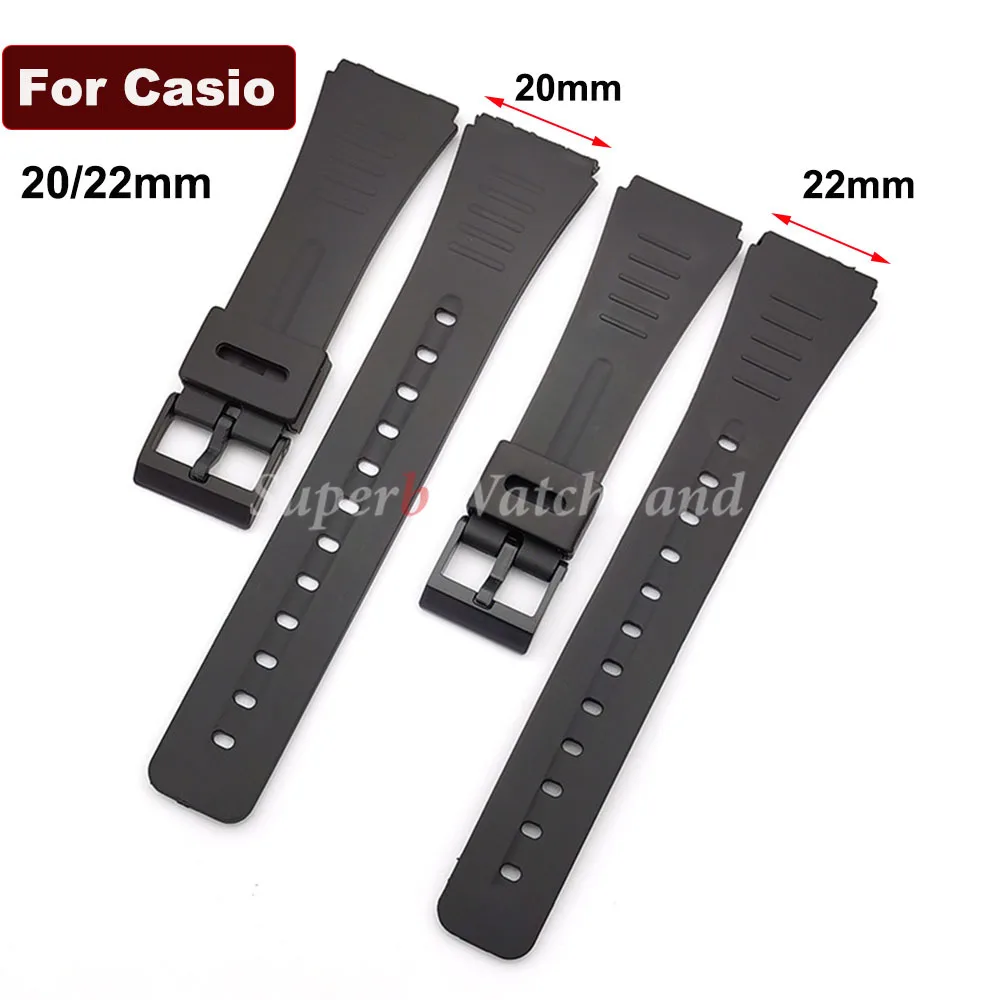 

20mm 22mm Resin Watch Band for Casio Watch Classic Style Silicone Universal Sport Watchband for Men Women Watch Accessories