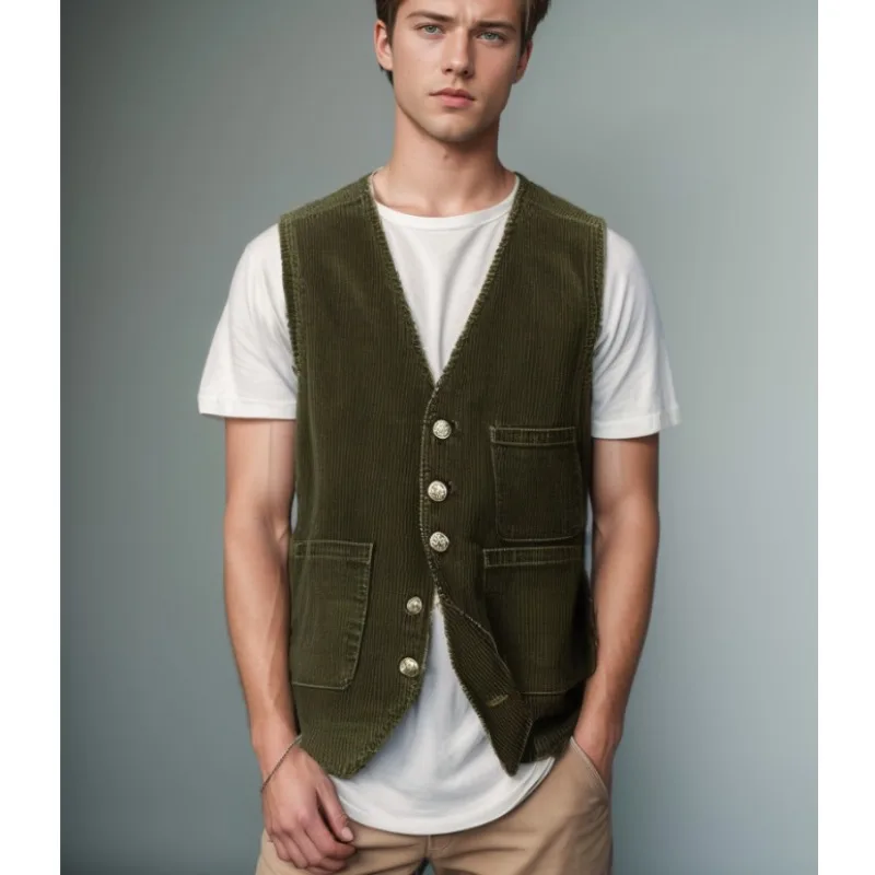 Trade Corduroy Single-breasted Casual Men Suit Jacket Fashion Relaxation Spring and Autumn Cross-border Trade European American