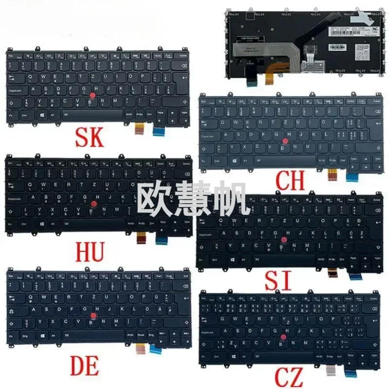 

^QWERTZ DE GR CZ CH SWS HU SI SK немецкая чешская угорская словенская клавиатура с подсветкой для Lenovo Thinkpad Yoga 260 S1 3rd