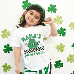 Mama's Lucky Charm Print Kids Shirt Toddler St. Patricks Day T-shirt Girl Boy Clothes St. Patricks Day Child Gift Shirts