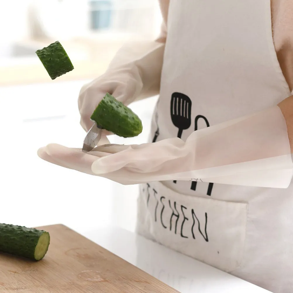 

2Pair Dishwashing Gloves Waterproof Rubber Cleaning Gloves for Kitchen Laundry Pet Care Gardening Household Utility Tasks