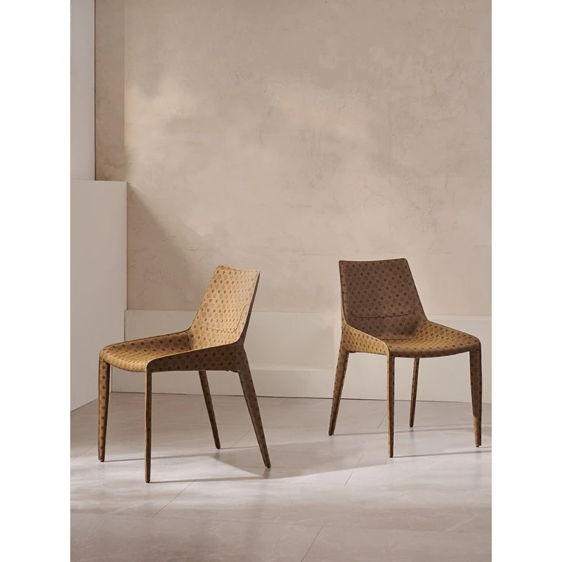 

Saddle leather dining chair Home modern simple high back dining chair