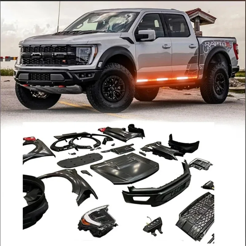 

For Ranger 2012-2021to 2021 F150 Raptor Body Kit Front and Rear Bumper Assembly With Grille Lamps for F150 Grill