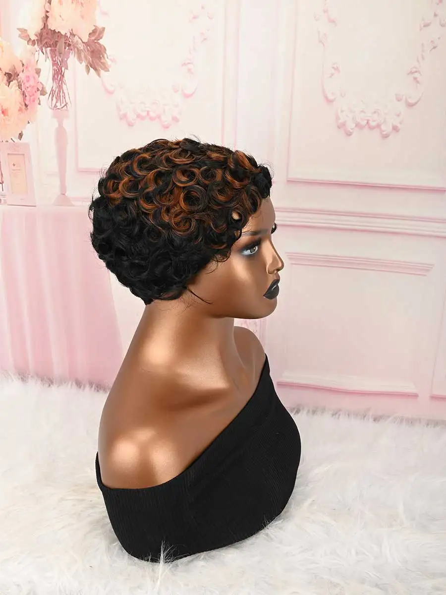 Short Pixie Wigs for Women Auburn Short Synthetic Wigs Wig Pixie Cut Synthetic Wigs for Short Hair Wig Layered for Women