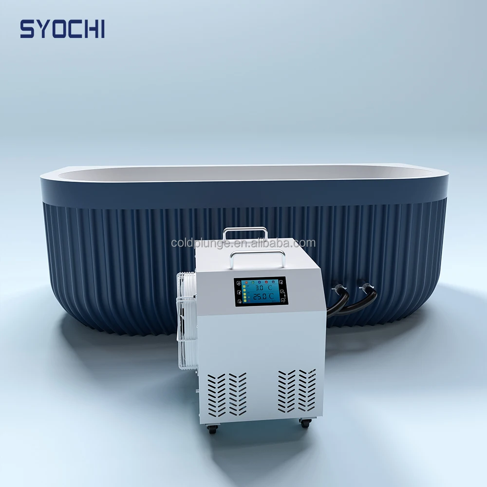Syochi Rock Texture Bathtub Cold Plunge Athlete Spa Massage Tub Freestanding Ice Bath Chiller Tub