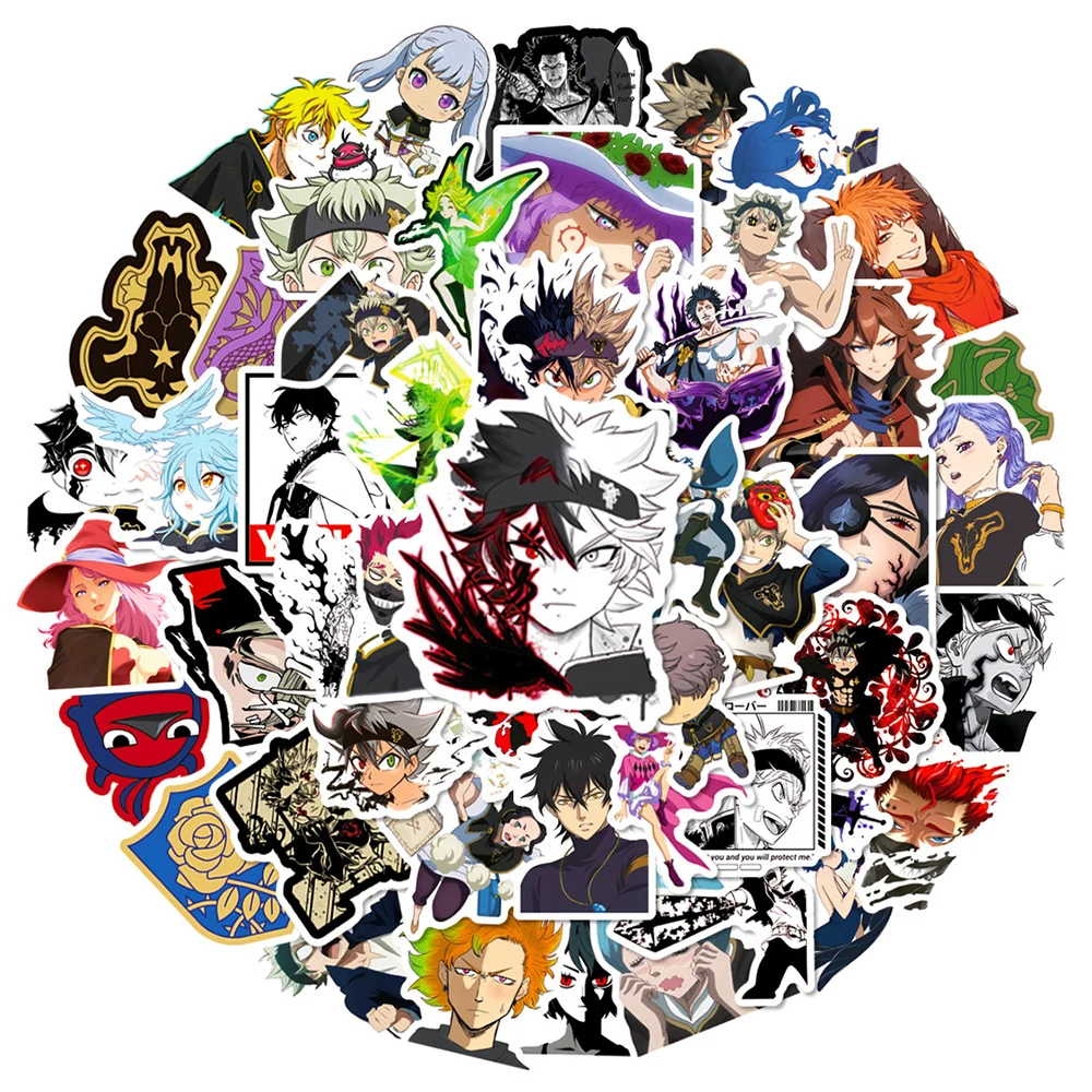 10/30/50/100pcs Cool Anime Black Clover Stickers Cartoon Graffiti Kids Decals Water Bottle Phone Case Luggage Cute Asta Sticker