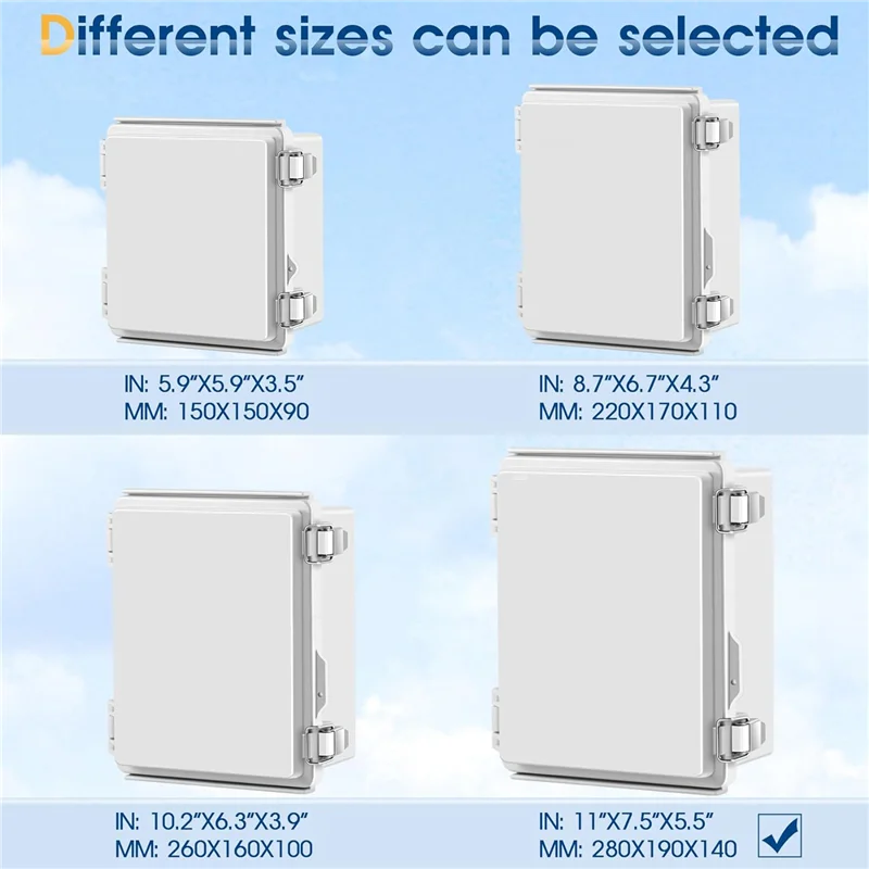 

YWDZ-Waterproof Outdoor Project ABS Junction Box IP67 Weatherproof Stainless Steel+ABS With Hinged Cover, Mounting Plate