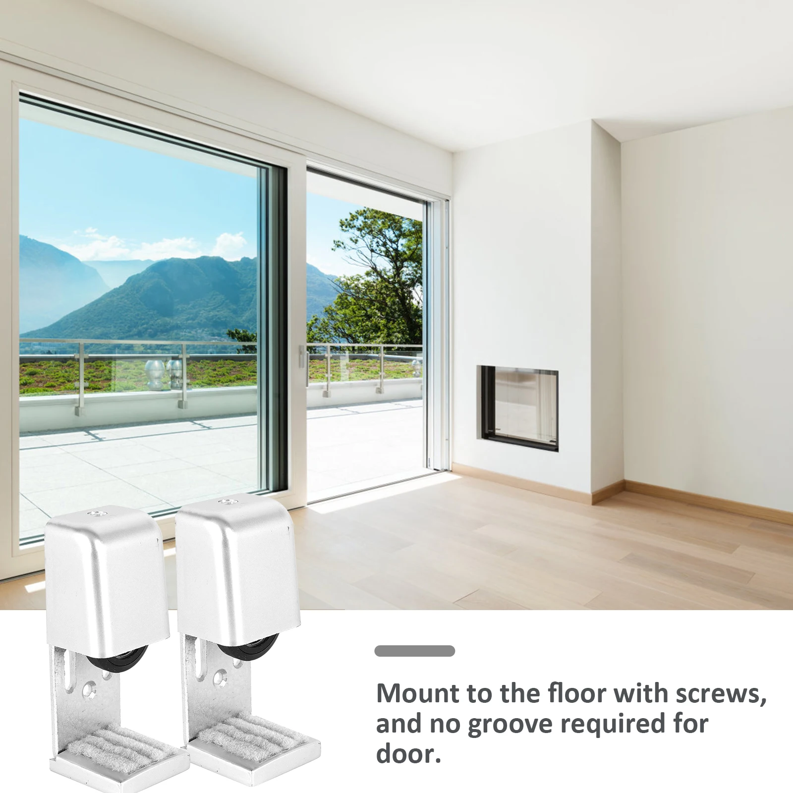 

Heavy Duty Door Locator Floor Guide Stainless Steel Barn Door Stopper Roller Bottom Stabilizer Needed Smooth Quiet