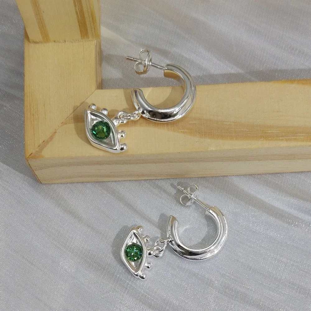 

2026 new exquisite and dazzling colored crystal geometric earrings, women's accessories, charming gifts