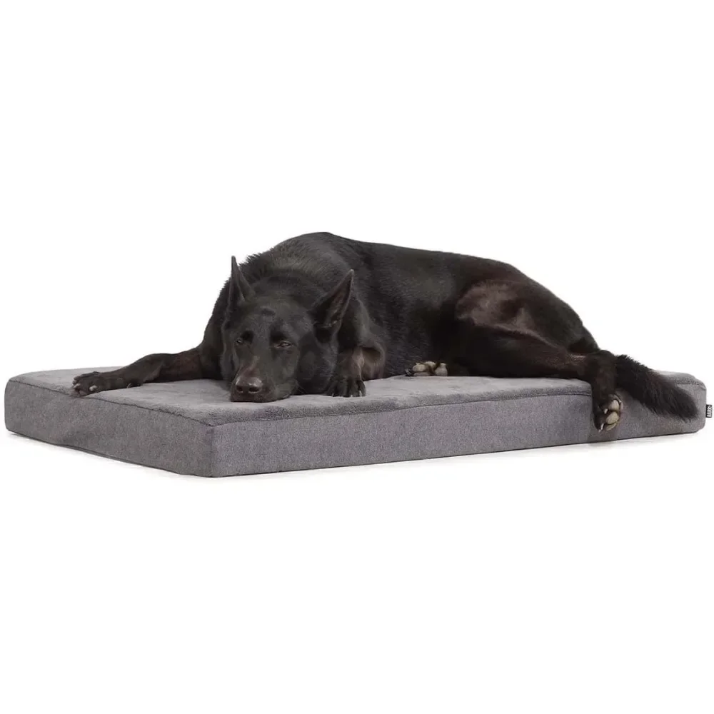 

%a Dog Bed with Washable Cover for Joint Relief, Head and Neck Support Waterproof, Non Skid Bottom, Orthopedic Memory Foam Dog