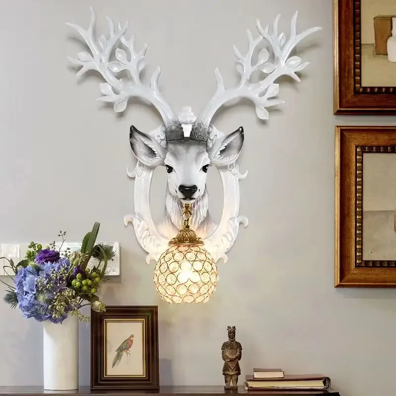 ABEL Modern Deer Wall Lamp LED Creative Interior Resin Sconce Light for Home Living Room Corridor Background Decor