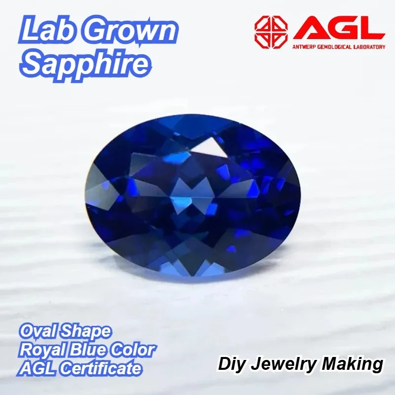 

Lab Grown Sapphire Oval Cut Royal Blue Charms for DIY Jewelry Making for AGT Certificate Lab Created Sapphire for Jewelry