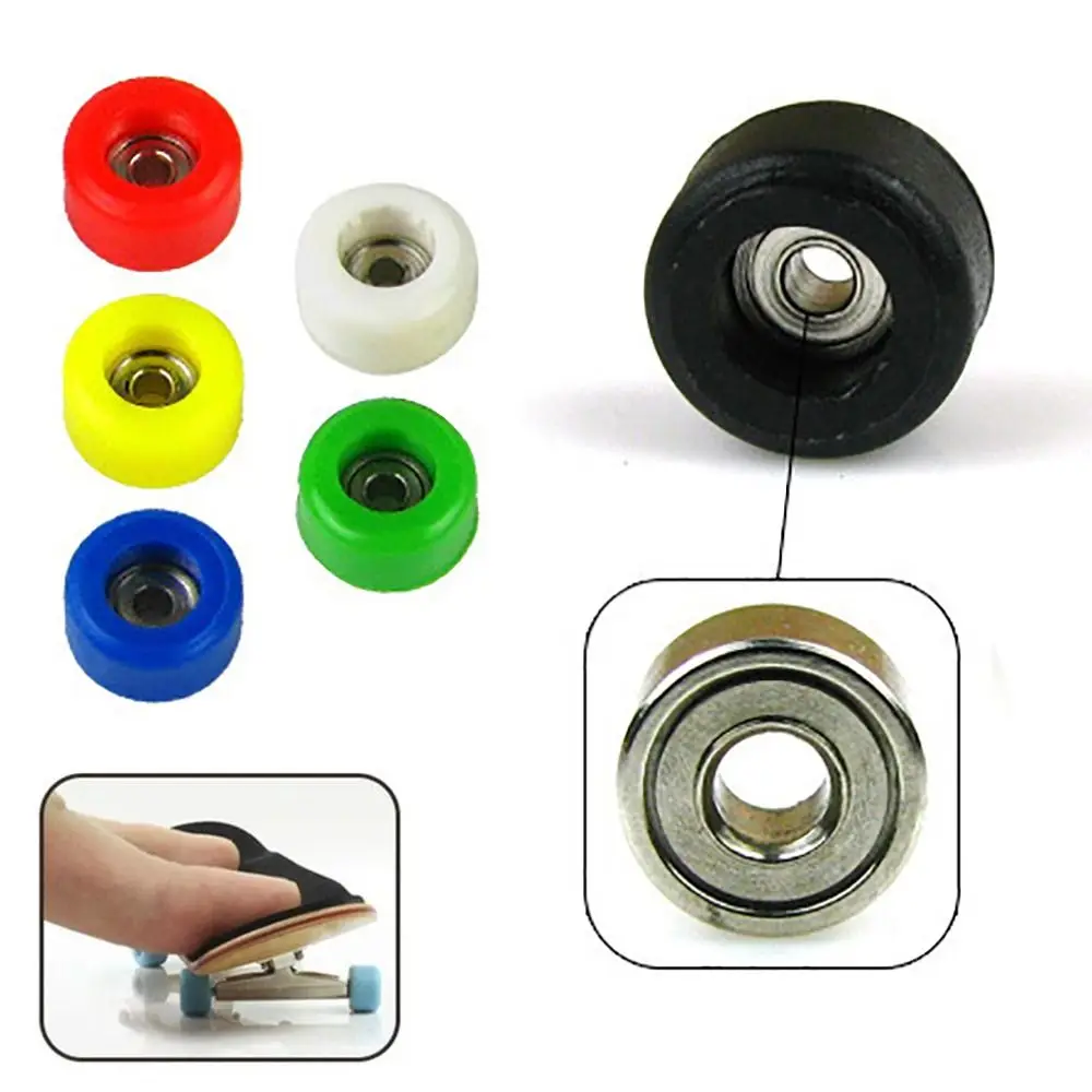 1/4Pcs Durable Professional Bearing Wheel PU+Metal Urethane Fingerboard Wheels CNC Mini Finger Skate Board Accessory