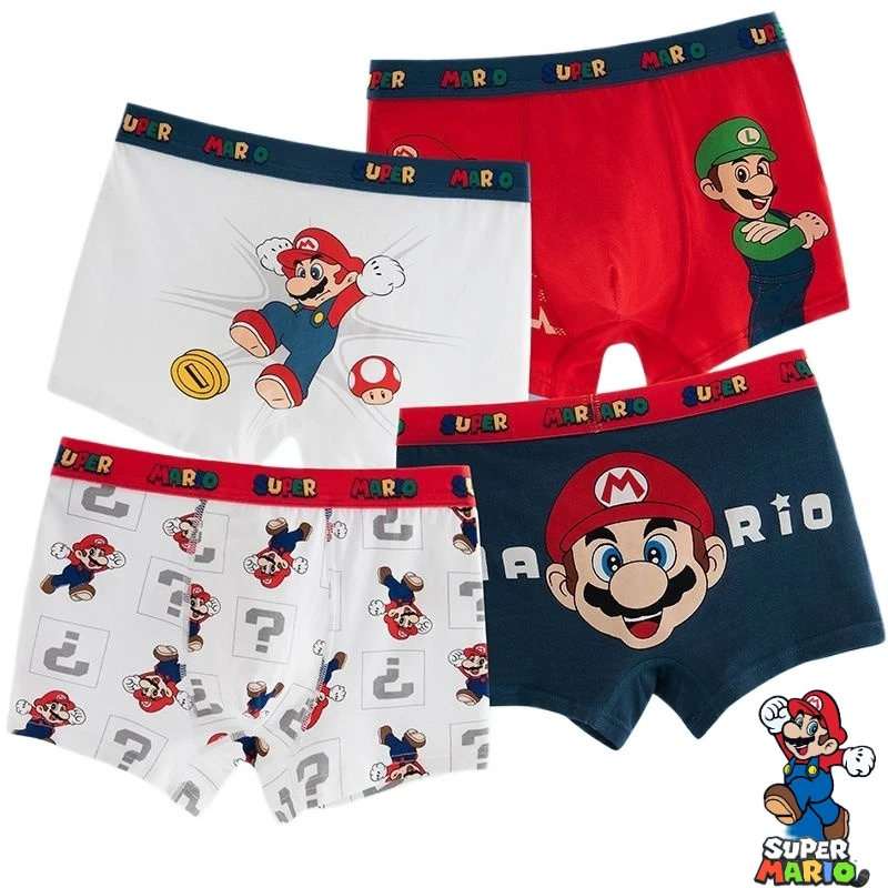 

Super Mario cartoon children's underwear creative personality boys pure cotton four cornered shorts anime peripheral gift