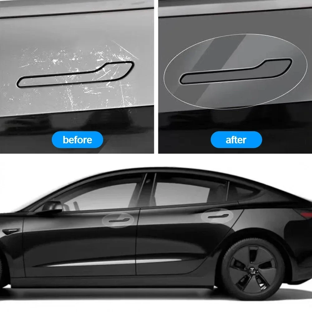 Für Tesla Model 3 Model Y 2017-2025 Türgriff-Kratzschutz - Invertierter Türgriff Lackschutz TPU-Folie Auto-Verschönerung