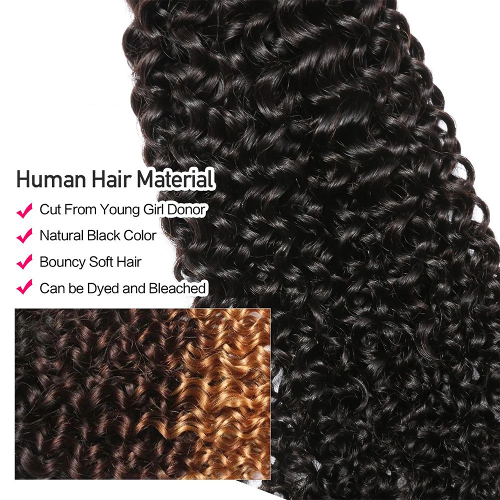 Pacotes encaracolados perversos brasileiros do cabelo para mulheres, Weave do cabelo humano, extensões do cabelo do Virgin, 10A, crus