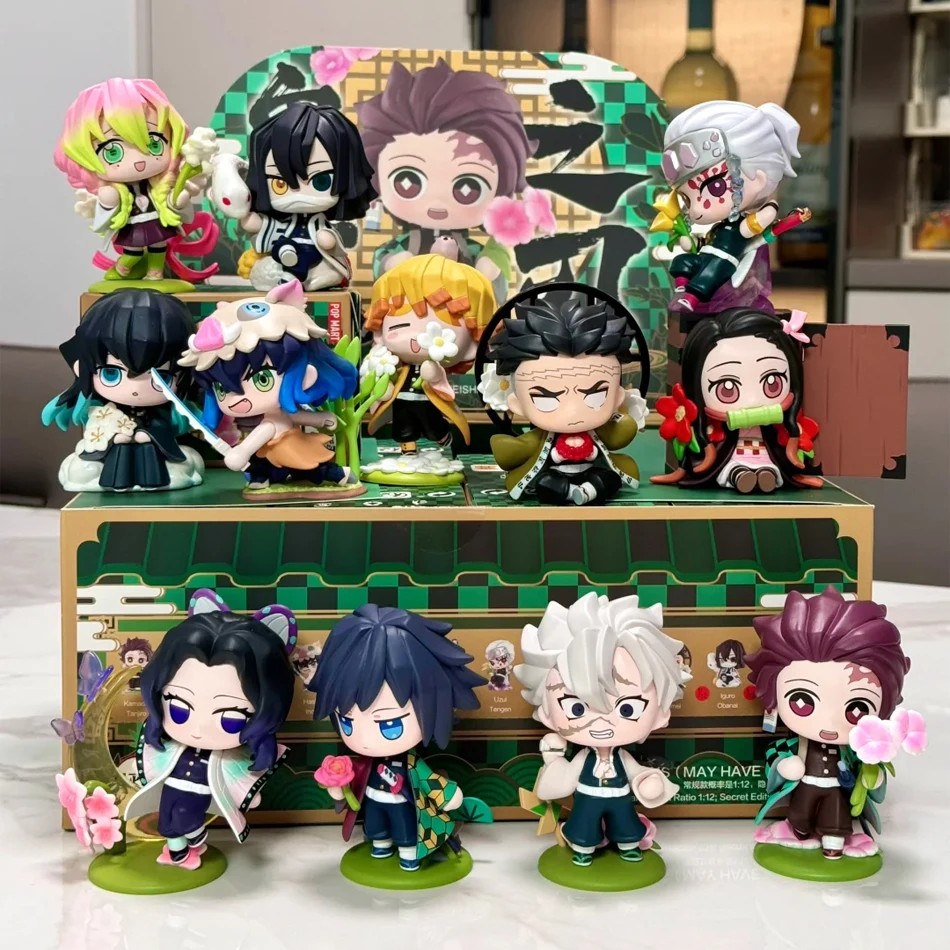 Caldo! Demon Slayer Tanjiro Kamado Nezuko, statuetta anime in scatola a sorpresa, modello personalizzato creativo, ornamento, regalo a sorpresa