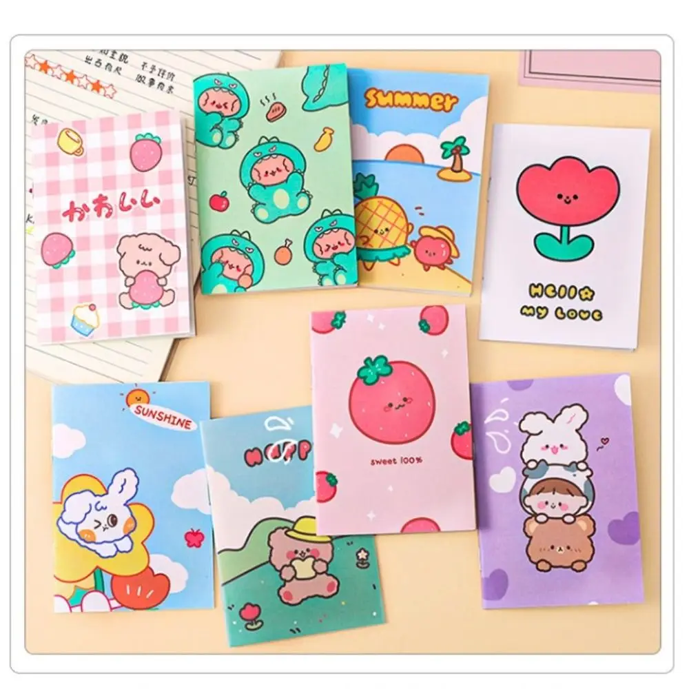 4 Stuks Woorden Mini Pocket Notitieblok Cartoon Memo Notities Draagbare Mini Notebook Dagboek Schattige Zakbriefje Boek School