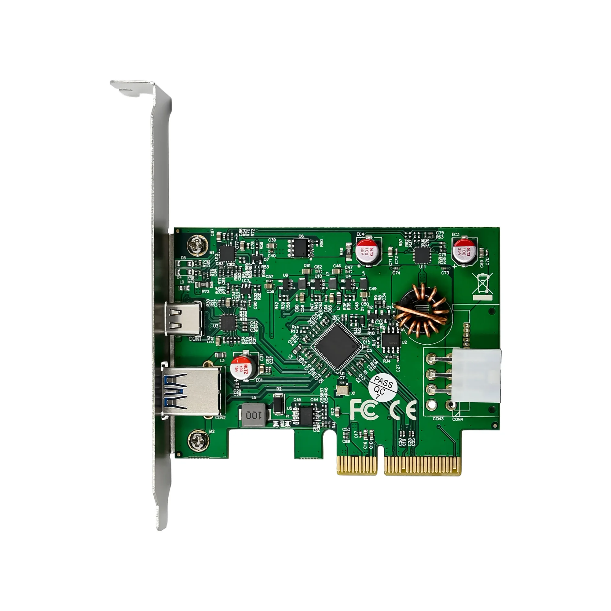 Tarjeta extendida SUNWEIT ST688 PCIe X4 ASM3142 USB3.1-C+A&PD3.0