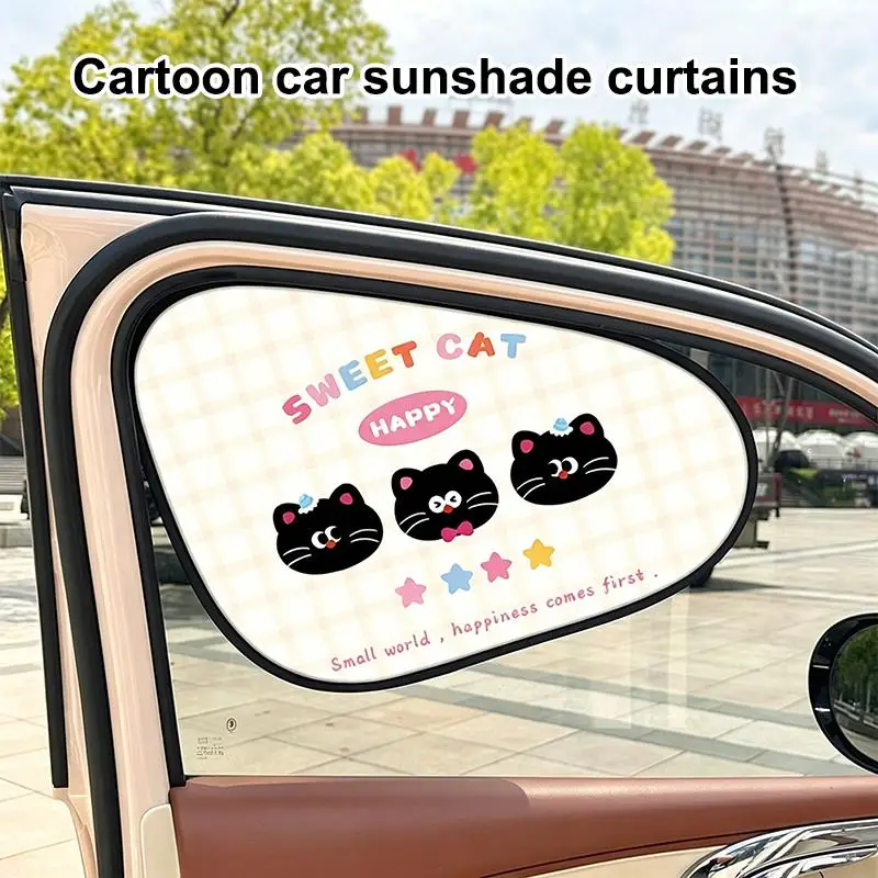 Cartoon Car Curtains Sun Protection  Heat Insulation Kids Baby Window Shade for Summer Road Trip