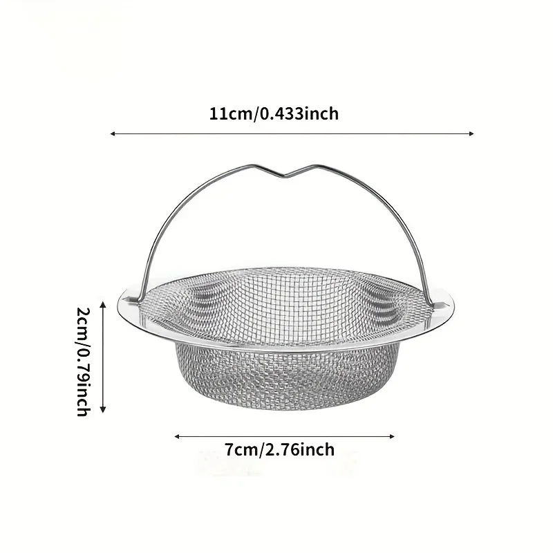 1pcs Kitchen Sink Filter Stainless Steel Mesh Sink Strainer Filter With Handle Floor Drain For Kitchen