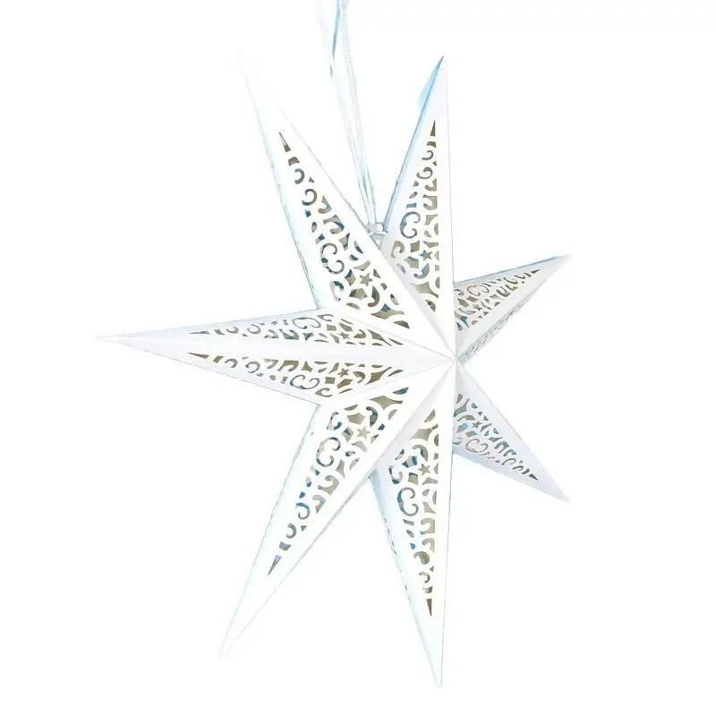 

Christmas Paper Star Lantern Hollow Seven-Pointed Star Ceiling Decoration Hanging Festive Day Paper Ornament 60cm