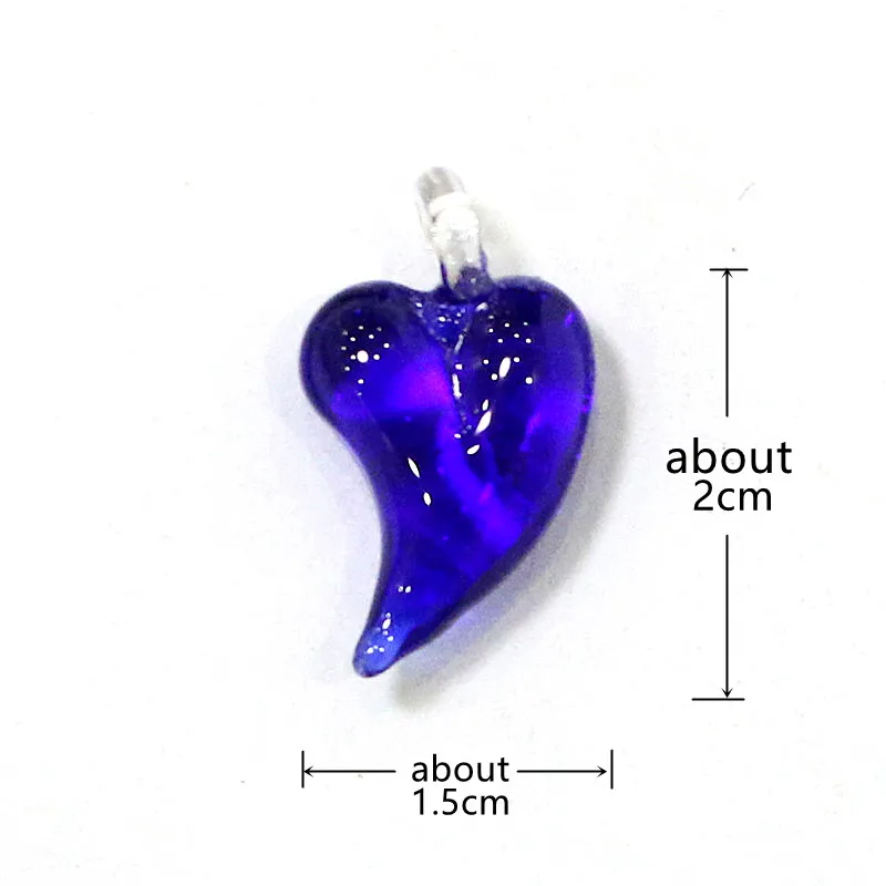 2pcs Tiny Lovely Glass Heart-Shaped Charms Cute Love Pendant for Diy Women Fashion Jewelry Earrings Bracelet Making Accessories