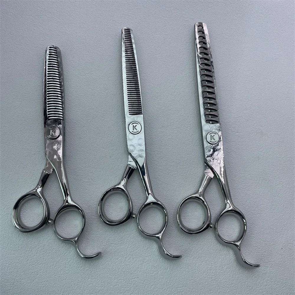 Damascus Pet Hair Cutting Scissor Dog Hair Grooming Thinning Scissors Professional Hair Scissors Barber Thinning Shear