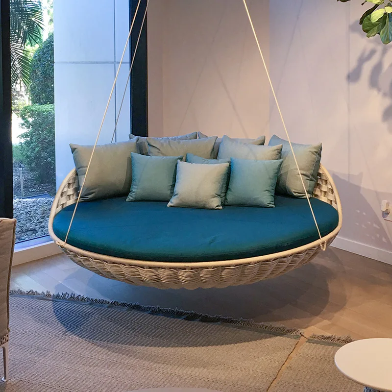 

Outdoor Hammock Swing Garden Balcony Double Rocking Chair Balcony Hanging Orchid Rattan Chair Hammock Sofa Round Bed