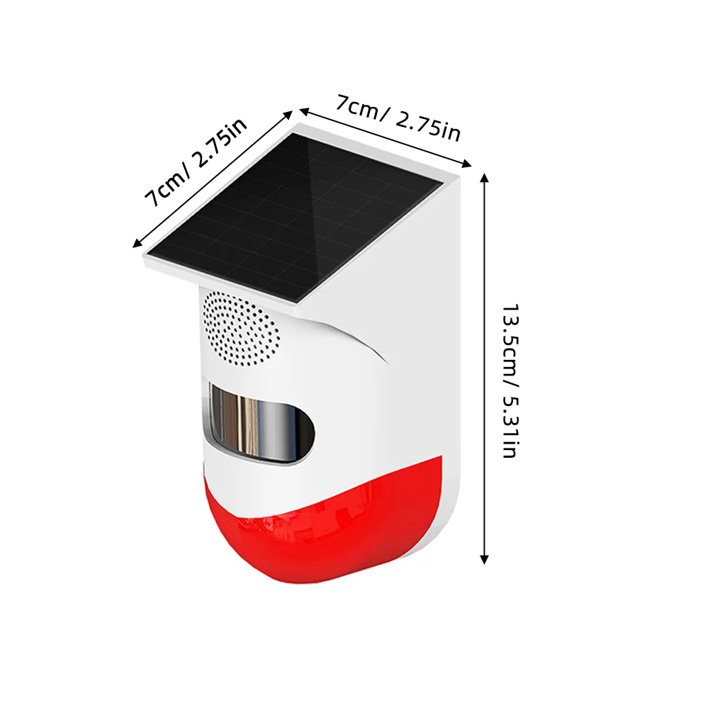 1Pcs Solar Outdoor Infrared Alarm Security White Red Intelligent Night Alert Solar Powered Home Security Sensor