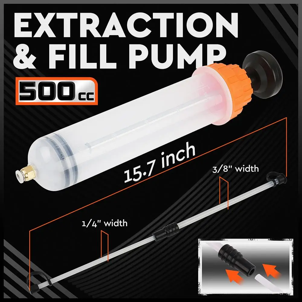 

500cc Car Oil Fluid Extractor Pump Brake Fluid Pump Manual Brake Fuel Suction & Fluid Extractor Oil Fluid Filler Pump V9Y3