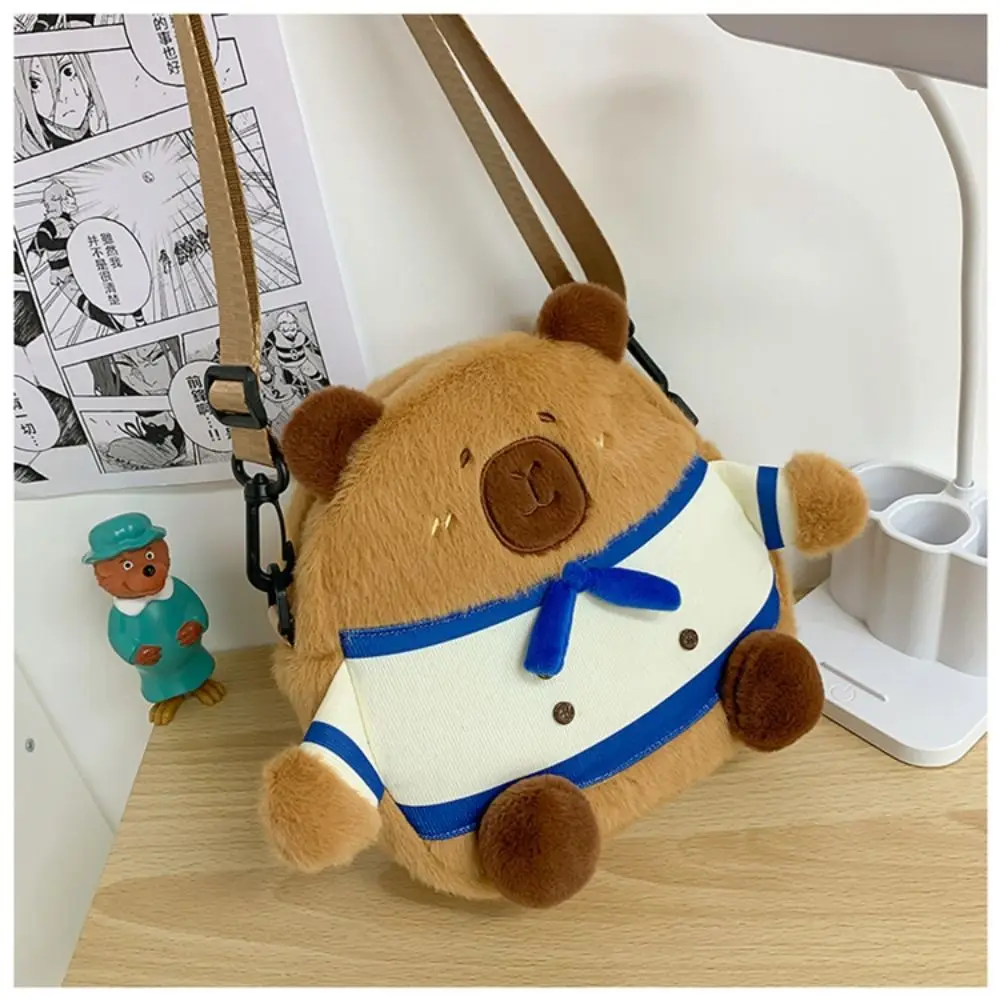 ファッション大容量カピバラぬいぐるみバッグプレッピースタイル漫画ミニハンドバッグJKロリータぬいぐるみおもちゃクロスボディバッグ学生向け